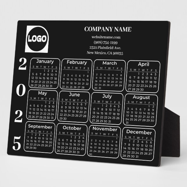 Plaque Photo 2025 Calendrier Personnalisé Nom de l'entreprise e (Côté)
