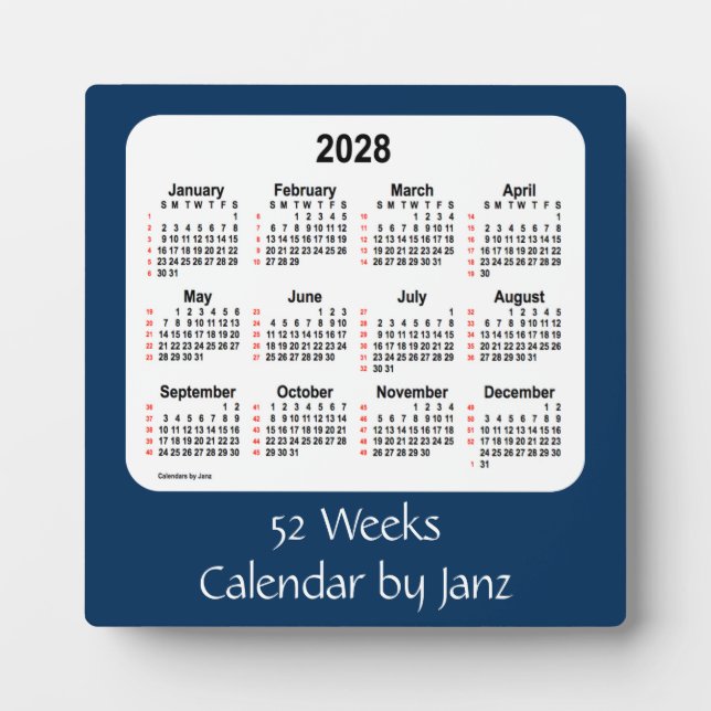 Plaque Photo 2028 Police Box Blue 52 Weeks Calendar par Janz (Devant)