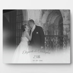 Plaque Photo 25e anniversaire de la photo du Mariage Argent