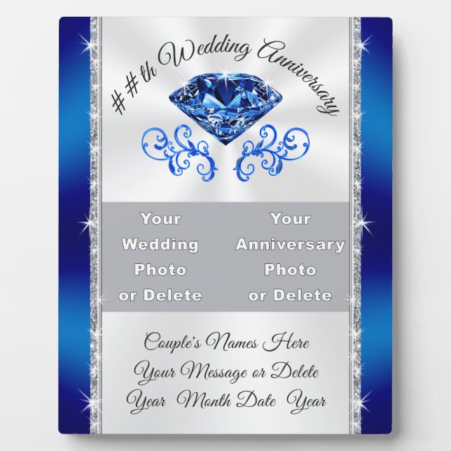 Plaque Photo 2 PHOTOS 65th or 45th Wedding Anniversary Toxits (Devant)