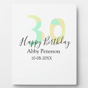 Plaque Photo 30e anniversaire lettre gras pastel jaune noir ret