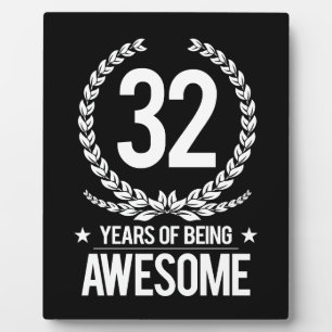 Plaque Photo 32e anniversaire (32 ans d'être génial)