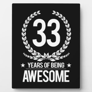 Plaque Photo 33e anniversaire (33 ans d'être génial)