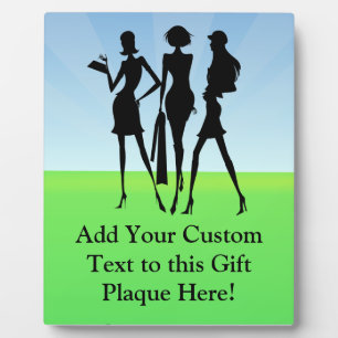 Plaque Photo 3 Amis Femmes Shopping