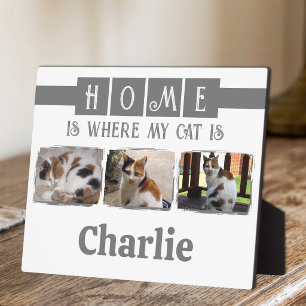 Plaque Photo 3 animaux photo montage blanc gris