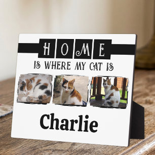 Plaque Photo 3 collage photo animal de compagnie blanc noir