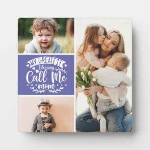 Plaque Photo 3 photo famille collage maman gardien mère jour