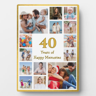 Plaque Photo 40 ans (ou tout âge) de joyeux souvenirs d'anniver