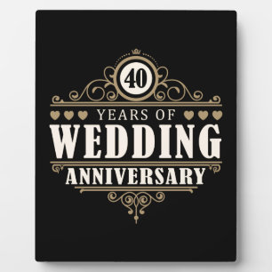 Plaque Photo 40e anniversaire du Mariage