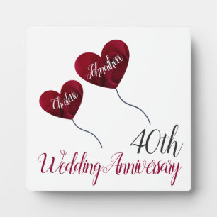 Plaque Photo 40e anniversaire du mariage de Ruby
