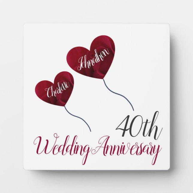 Plaque Photo 40e anniversaire du mariage de Ruby (Devant)
