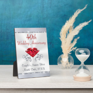 Plaque Photo 40e Wedding Anniversary Toxits for Friends, Family