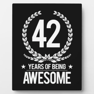 Plaque Photo 42e anniversaire (42 ans d'être génial)