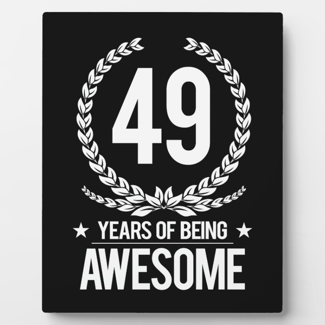 Plaque Photo 49e anniversaire (49 ans d'être génial) (Devant)