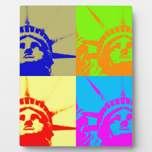 Plaque Photo 4 Couleur Pop Art Lady Liberty