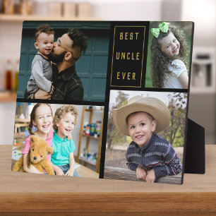 Plaque Photo 4 Photo Collage Meilleur Oncle Jamais Noir Et Or