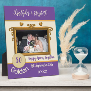 Plaque Photo 50 ans de mariage or anniversaire ajouter des noms
