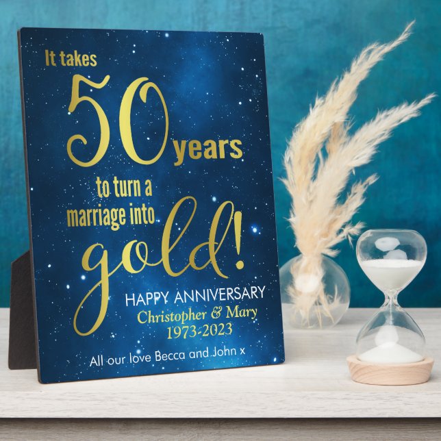 Plaque Photo 50e anniversaire du Mariage (Côté)