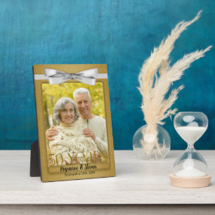 Plaque Photo 5x7 Golden 50th Mariage Anniversary Photo