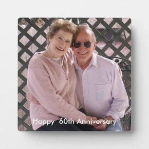 Plaque Photo 60e anniversaire du Mariage Photo personnalisée