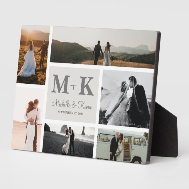 Plaque Photo 6 Photo Mariage Collage Newlyweds Keepsaké (Côté)