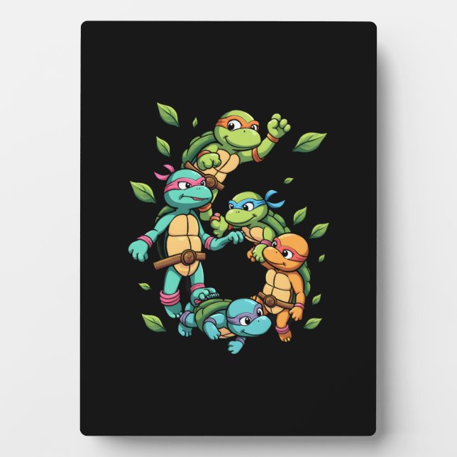 Plaque Photo 6th Birthday Sea Turtle Tortoise Theme Party 6 Yea (Devant)