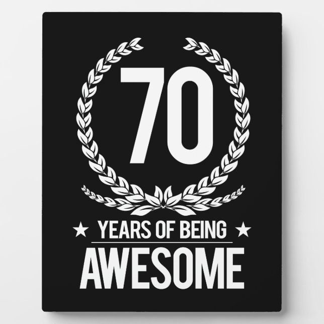 Plaque Photo 70e anniversaire (70 ans d'être génial) (Devant)