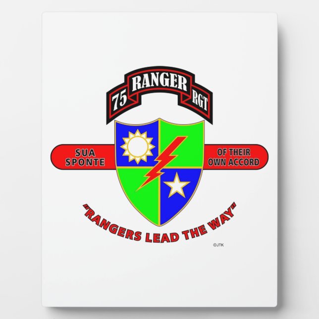 PLAQUE PHOTO 75E BATAILLE DE RANGERS "RANGERS DE L'ARMÉE" (Devant)