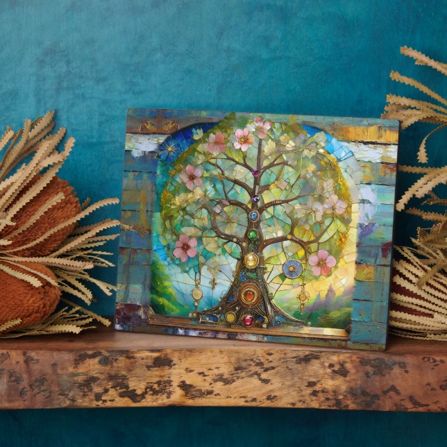 Plaque Photo 7 Chakra Fleurissant Arbre De Vie (Côté)