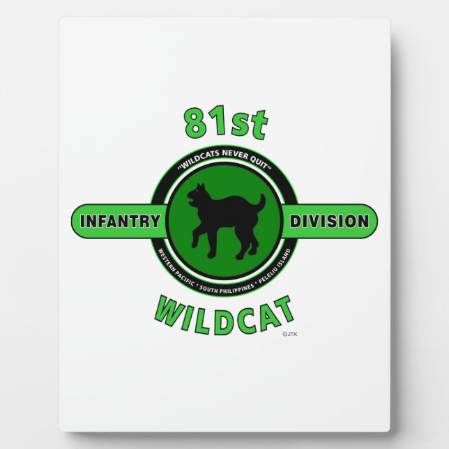 PLAQUE PHOTO 81E DIVISION D'INFANTERIE "WILDCAT" (Devant)