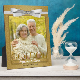 Plaque Photo 8x10 Golden 50th Wedding Anniversary Photo Frame