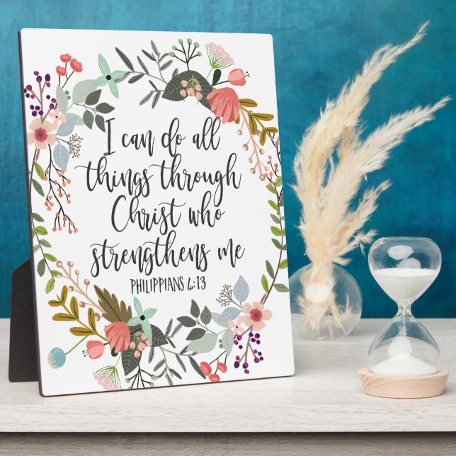 Plaque Photo 8x10 Philippiens 4:13 Je peux faire tout, la Bible (Côté)