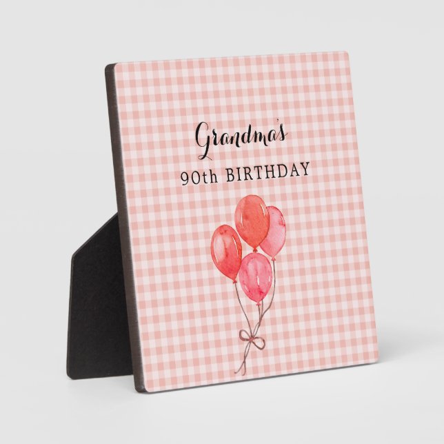 Plaque Photo 90e anniversaire de grand-mère (Recto)