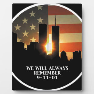 Plaque Photo 9-11 souvenez-vous - Nous n'oublierons jamais