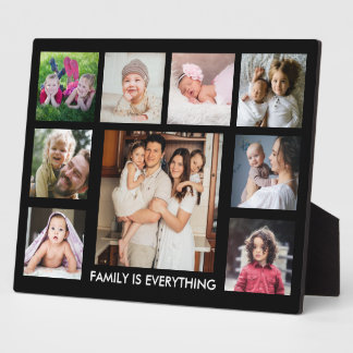 Plaque Photo 9 Photo Collage Family Is Everything Quote Black