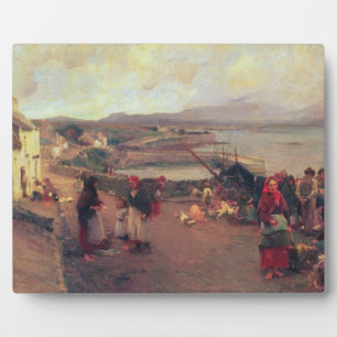 Plaque Photo A Connemara Village - The Way to The Harbour, 1898
