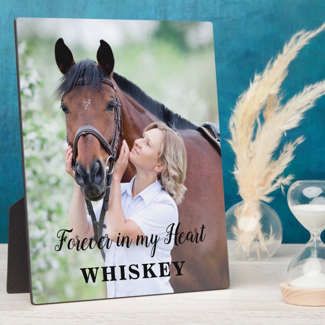 Plaque Photo À jamais dans mon cœur - Photo personnalisée de ch (Créateur téléchargé)