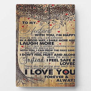 Plaque Photo À mon cadeau de design de mari   Lettre d'amour à 