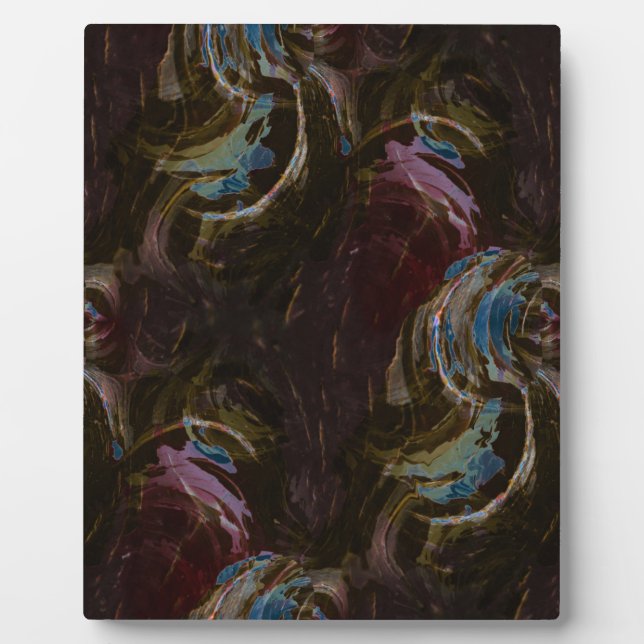 Plaque Photo Abstrait atomique noir rétro (Devant)