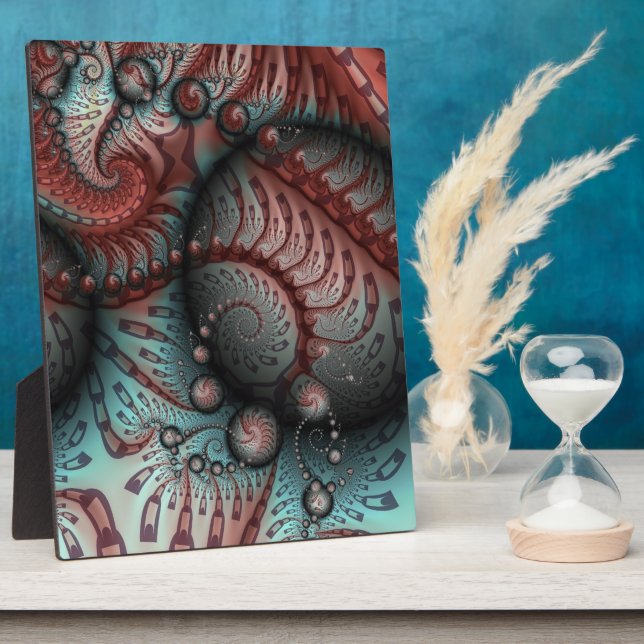 Plaque Photo Abstrait Imaginaire dynamique Fractal Art Brown Bl (Côté)