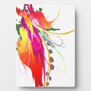 Plaque Photo Abstrait Oiseau de Paradise Paint Splatters