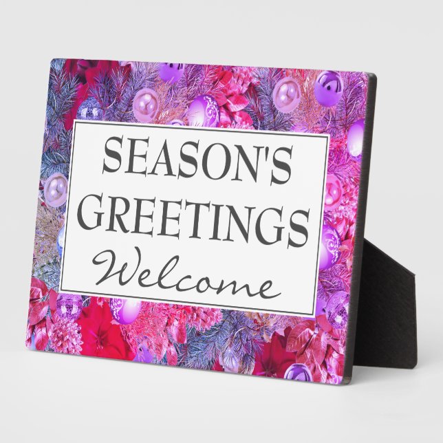 Plaque Photo Accueil de Noël Joyeuses Fêtes (Côté)