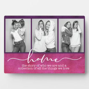 Plaque Photo Accueil Famille Chants Typographie moderne Trois p