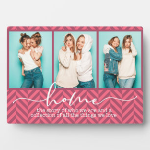 Plaque Photo Accueil Famille Chants Typographie moderne Trois p