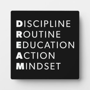 Plaque Photo Acronyme de rêve - Grind, Gym, Hustle, Succès, Mot