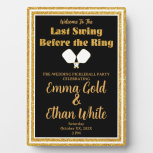 Plaque Photo Activité mariage Week-end Pickleball Black & Gold