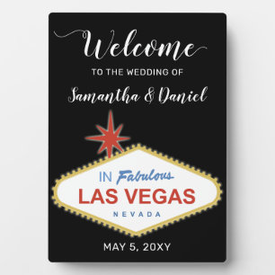 Plaque Photo Affiche de bienvenue Mariage Las Vegas
