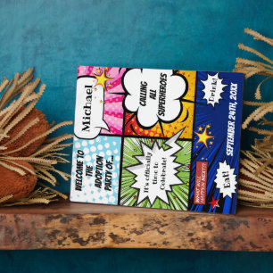 Plaque Photo Affiche de bienvenue Super Hero Adoption Party