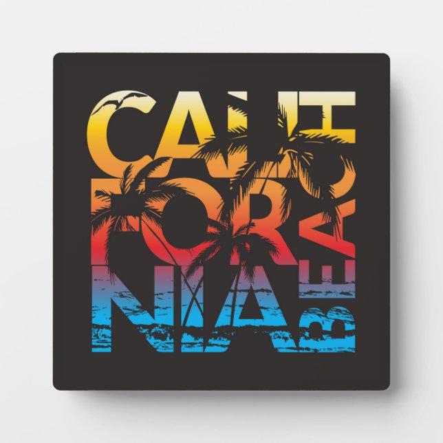 Plaque Photo Affiche de la plage de Californie (Devant)