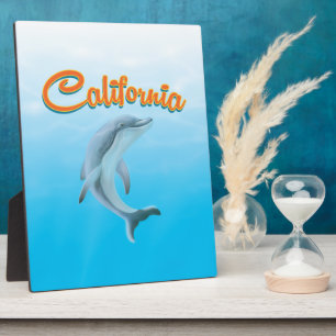 Plaque Photo Affiche de voyage vintage California Dolphin